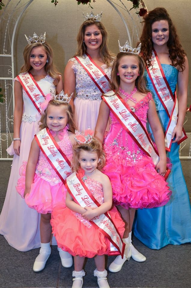 This was our 36th annual Little Miss Arkansas pageant held at the Hot Springs Convention Center in downtown Hot Springs, AR. The winners were: Baby Little Miss Arkansas-Benzlee Bateman from White Hall, AR Tiny Little Miss Arkansas-Dior Ives from Hot Springs, AR Petite Little Miss Arkansas-Addie Rose Castleberry from White Hall, AR Pre-Teen Little Miss Arkansas- Lauren Watt from Pine Bluff, AR Teen Little Miss Arkansas- Stephanie McKinney from Rison, AR Little Miss Arkansas Over-All talent -Madison Carson from Rison, AR